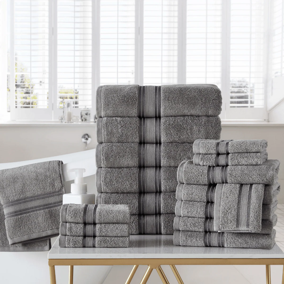 100% Cotton Spa Collection 18pc Bath Towels Set - Image 17
