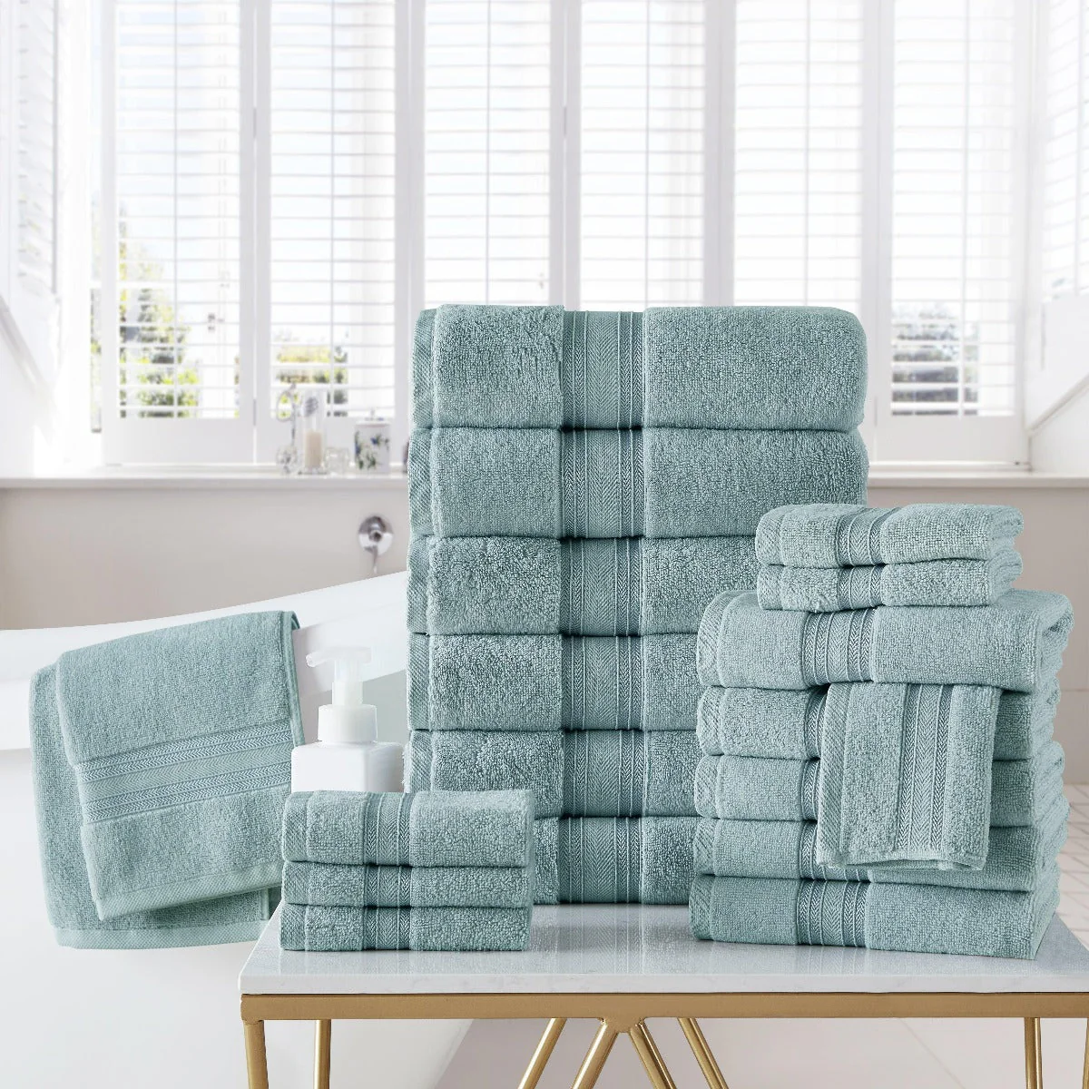 100% Cotton Spa Collection 18pc Bath Towels Set - Image 2