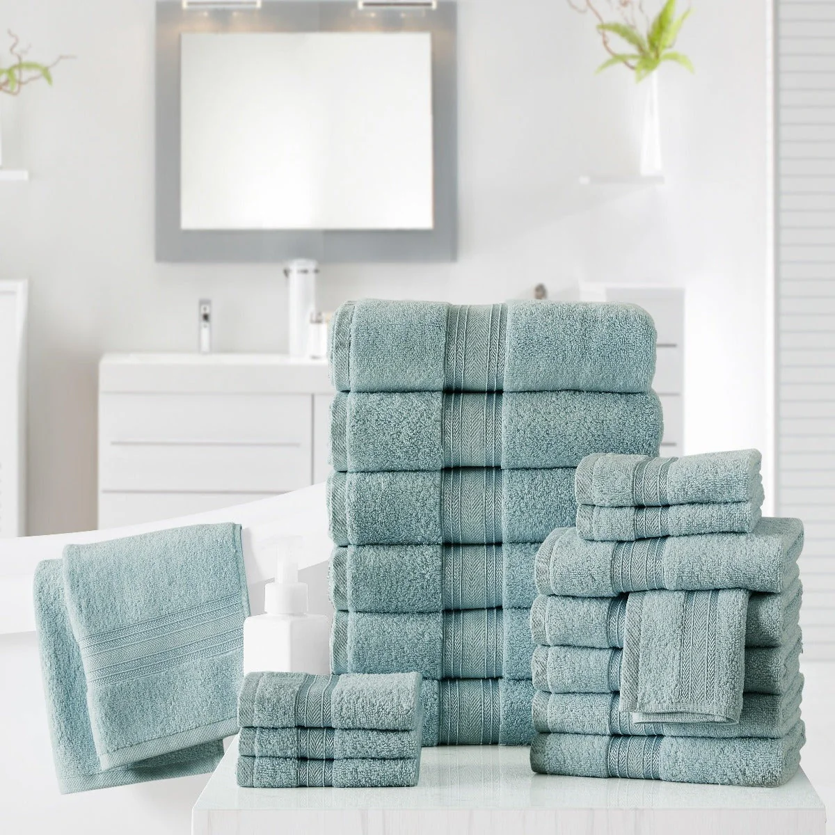 100% Cotton Spa Collection 18pc Bath Towels Set - Image 3
