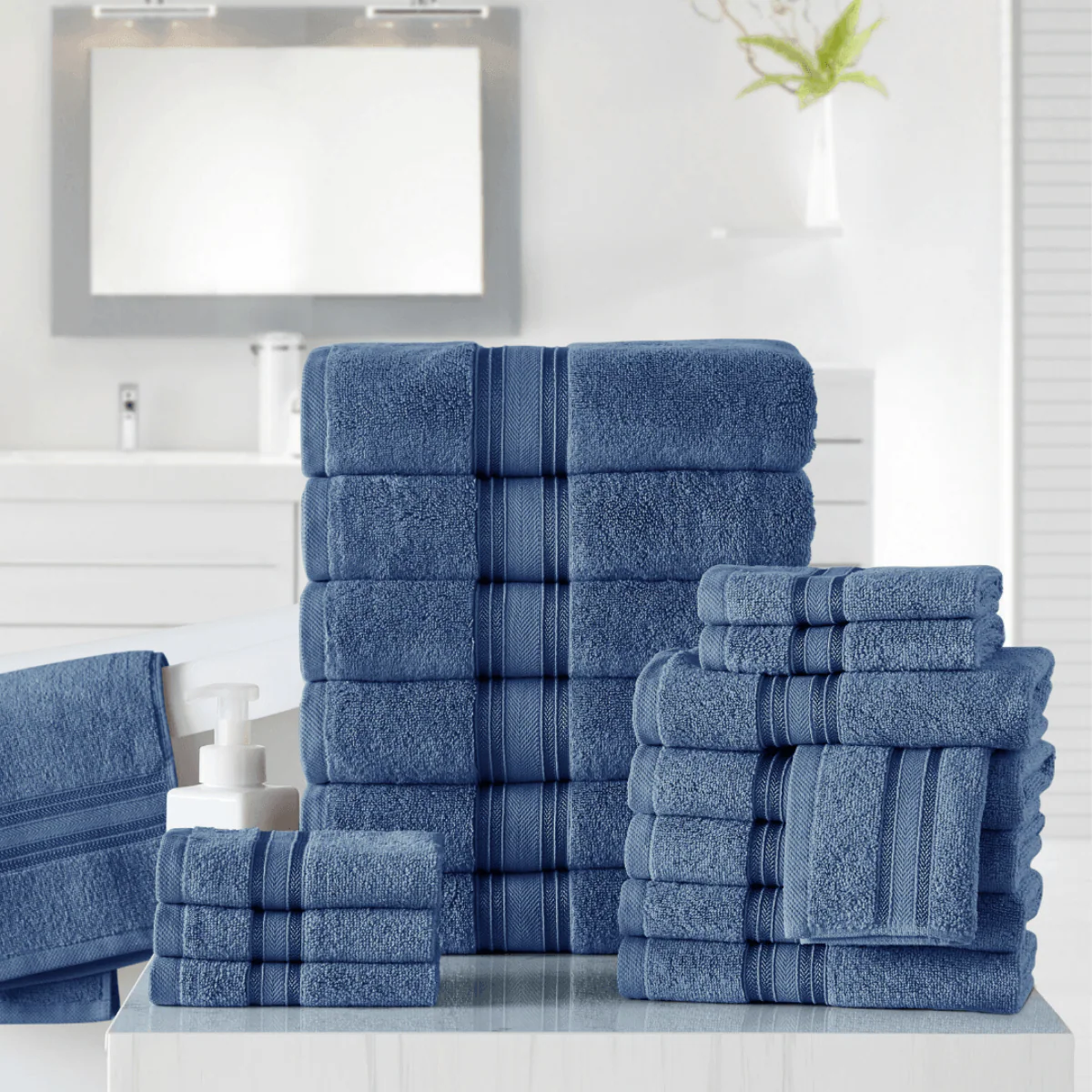 100% Cotton Spa Collection 18pc Bath Towels Set - Image 33