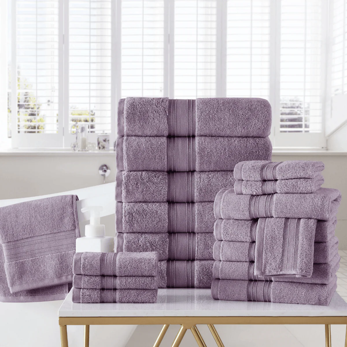 100% Cotton Spa Collection 18pc Bath Towels Set - Image 37