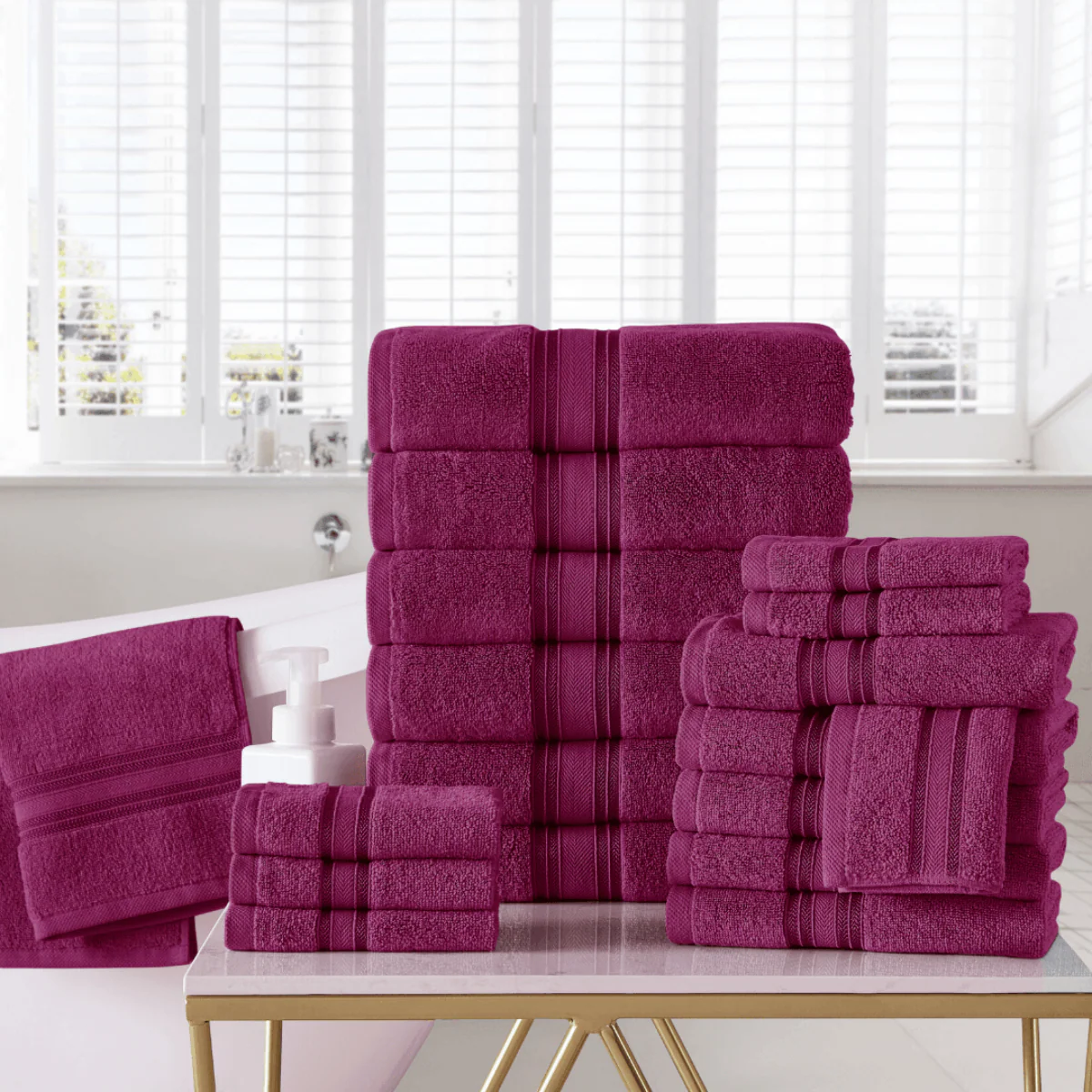 100% Cotton Spa Collection 18pc Bath Towels Set - Image 42