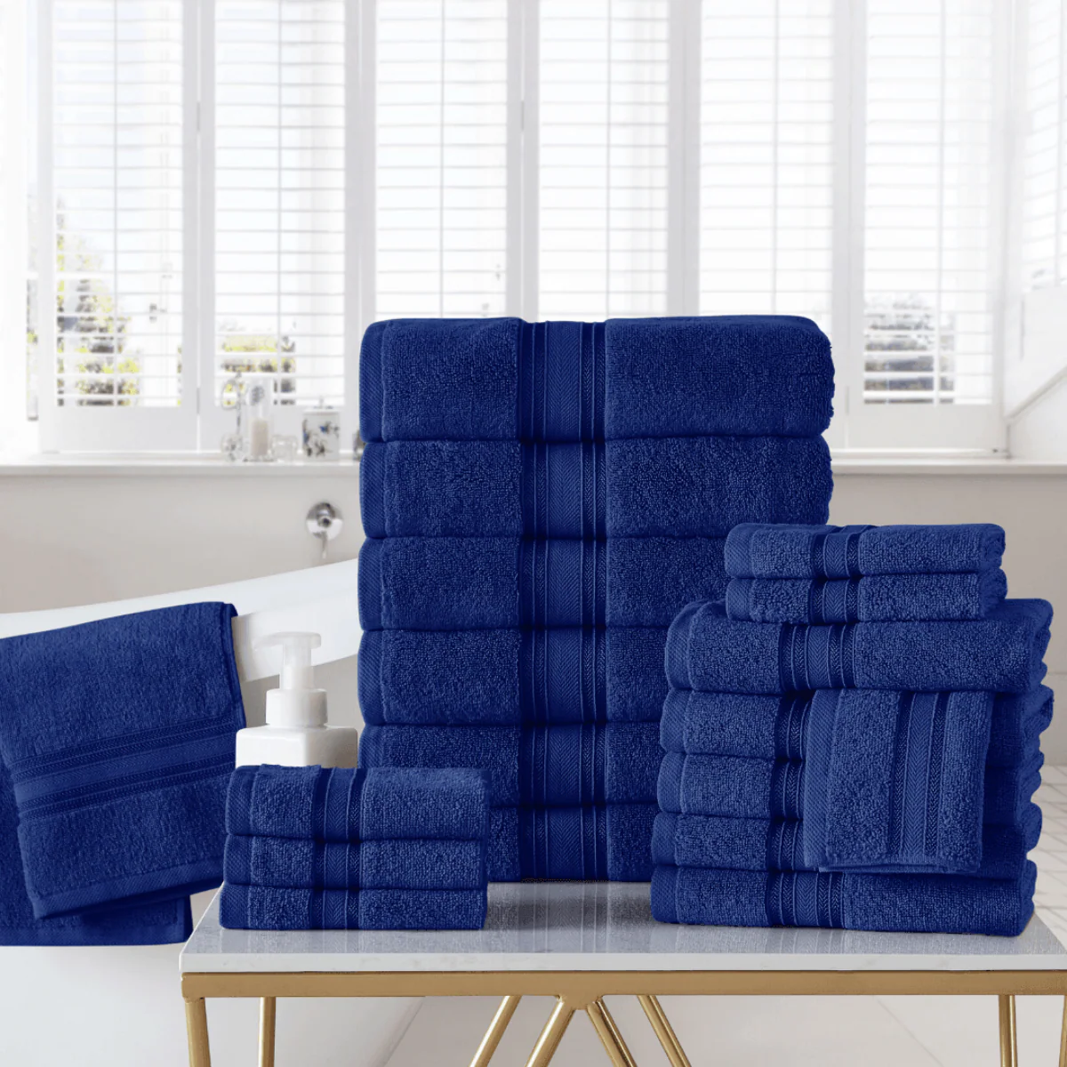 100% Cotton Spa Collection 18pc Bath Towels Set - Image 46