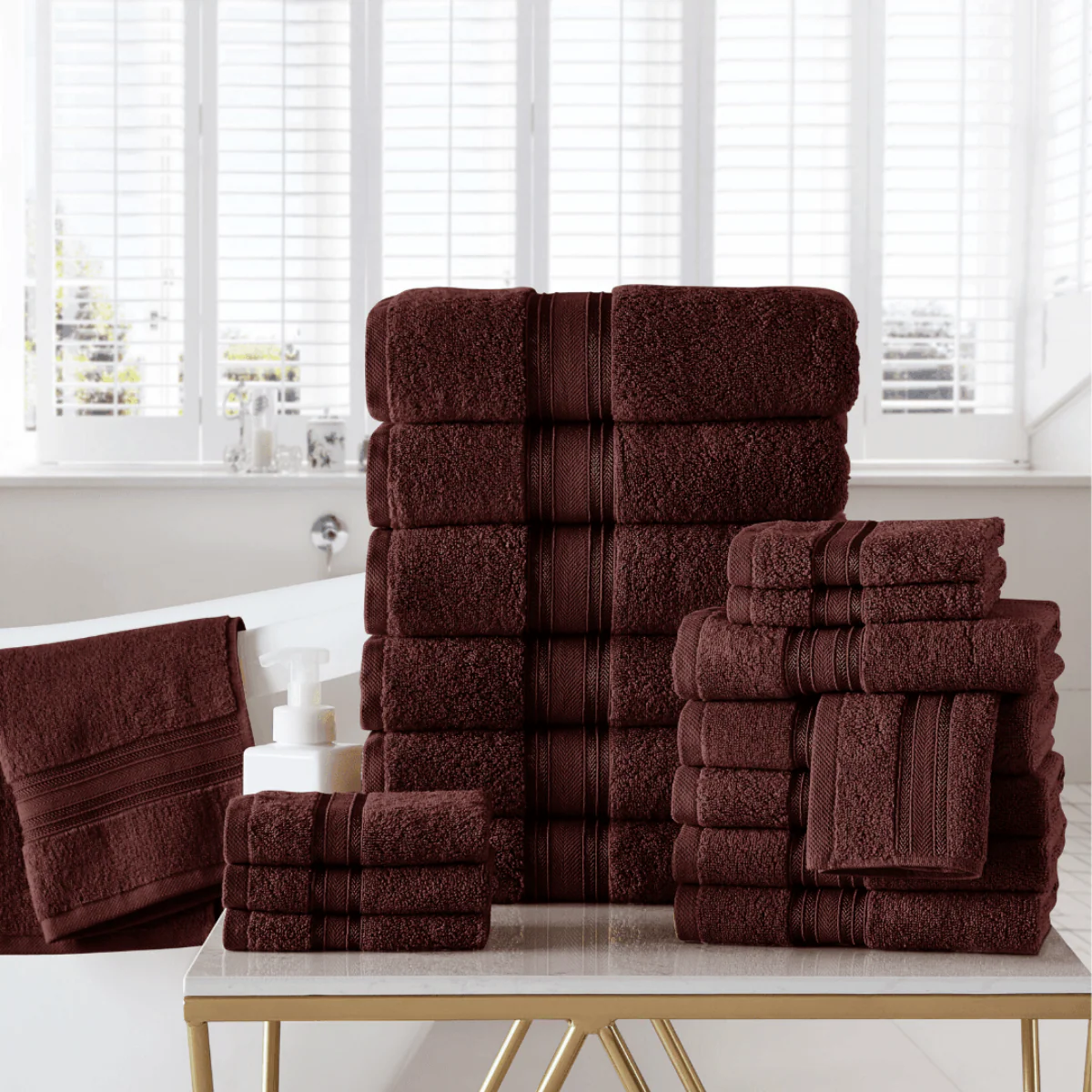 100% Cotton Spa Collection 18pc Bath Towels Set - Image 51