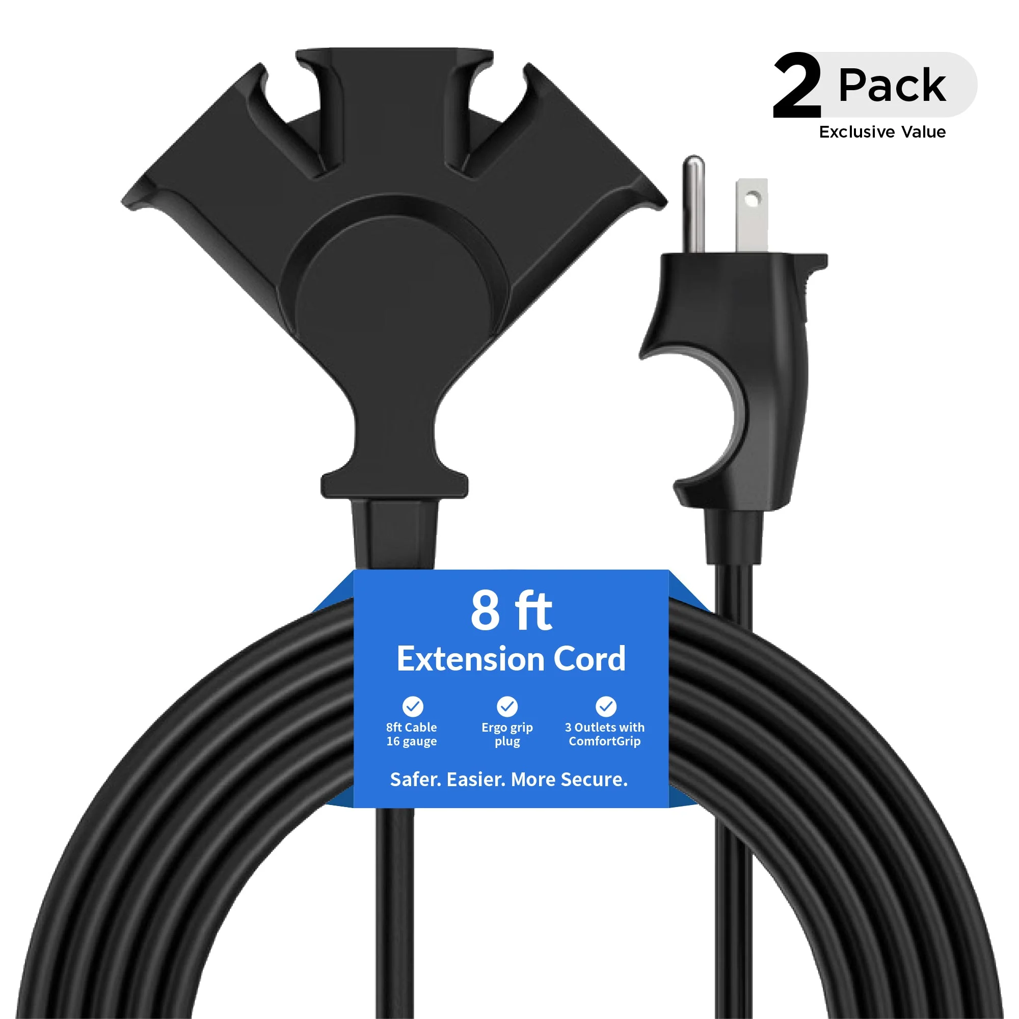 Comfort Grip Extension Cord | 2-Pack