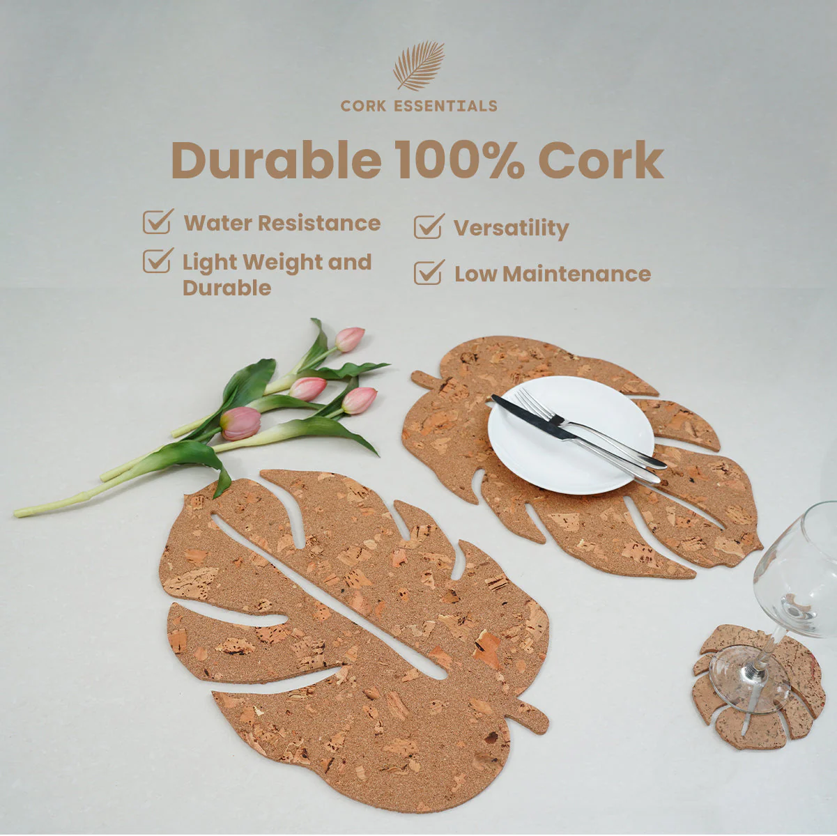 Cork Leaf Placemat Set of 4 - Image 5