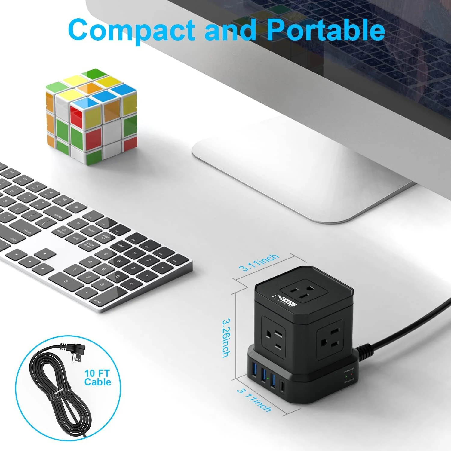 Cube Power Strip 10ft | 2-Pack - Image 9