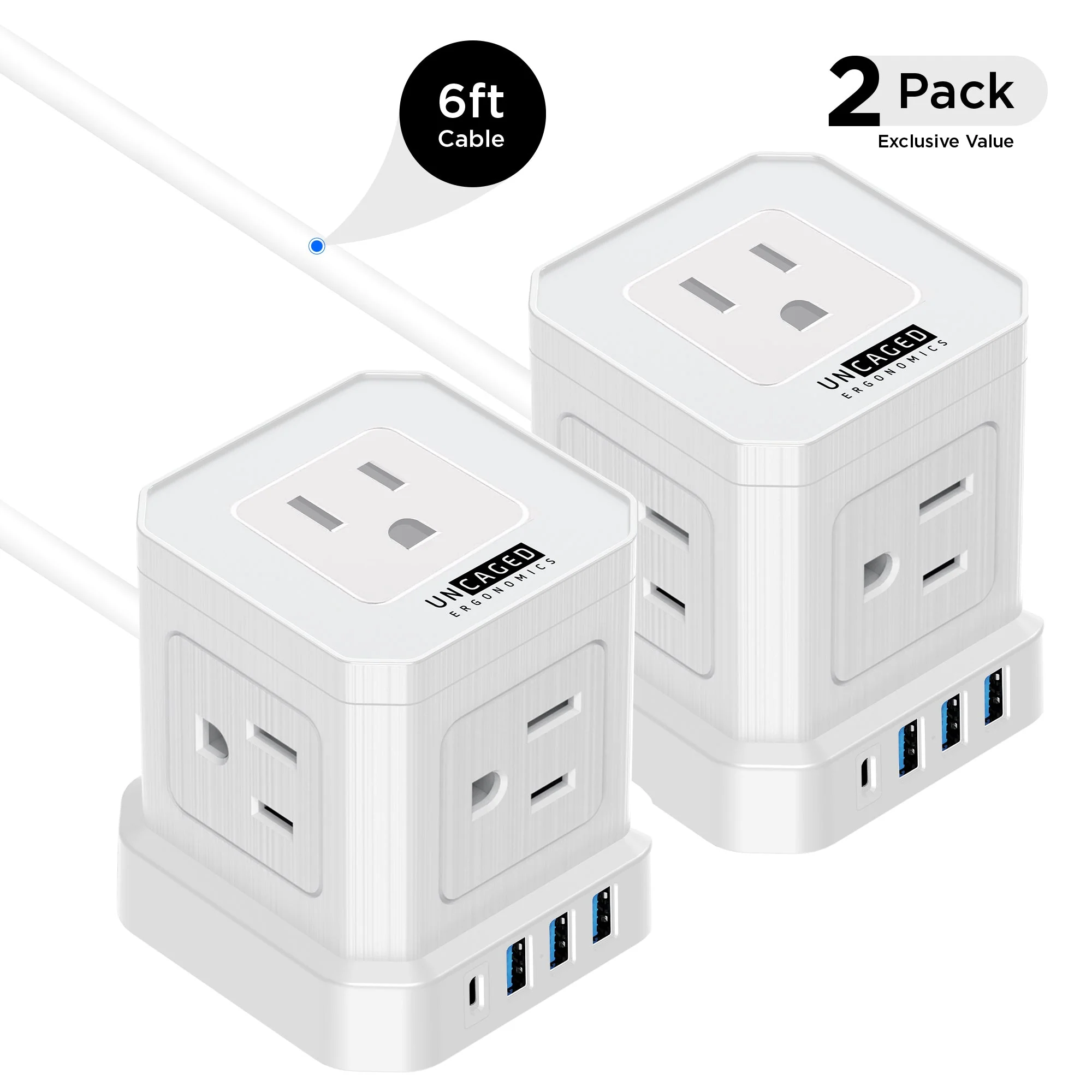 Cube Power Strip 6ft | 2-Pack - Image 2