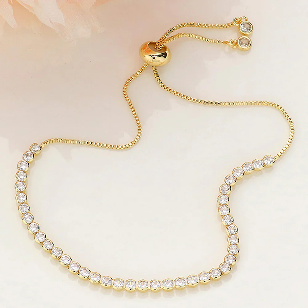 CZ PULL TIE BRACELET GOLD-Buy 2 Get 1 Free - Image 2
