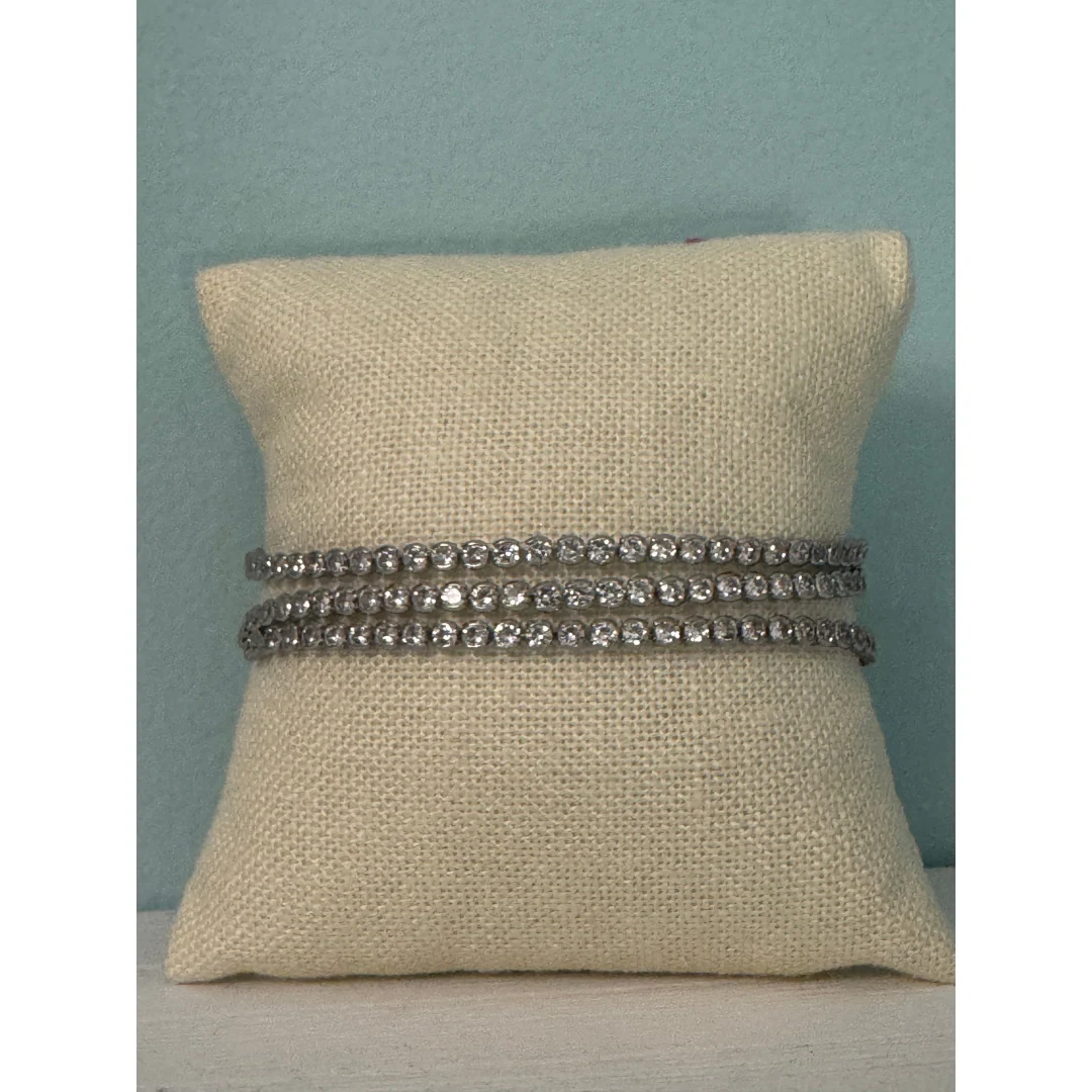 CZ PULL TIE BRACELET SILVER-Buy 2 Get 1 Free