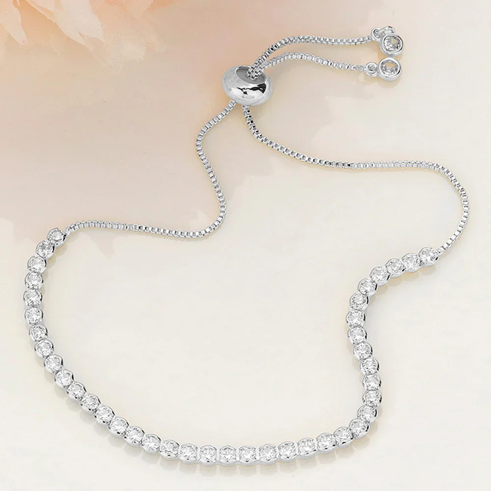 CZ PULL TIE BRACELET SILVER-Buy 2 Get 1 Free - Image 3