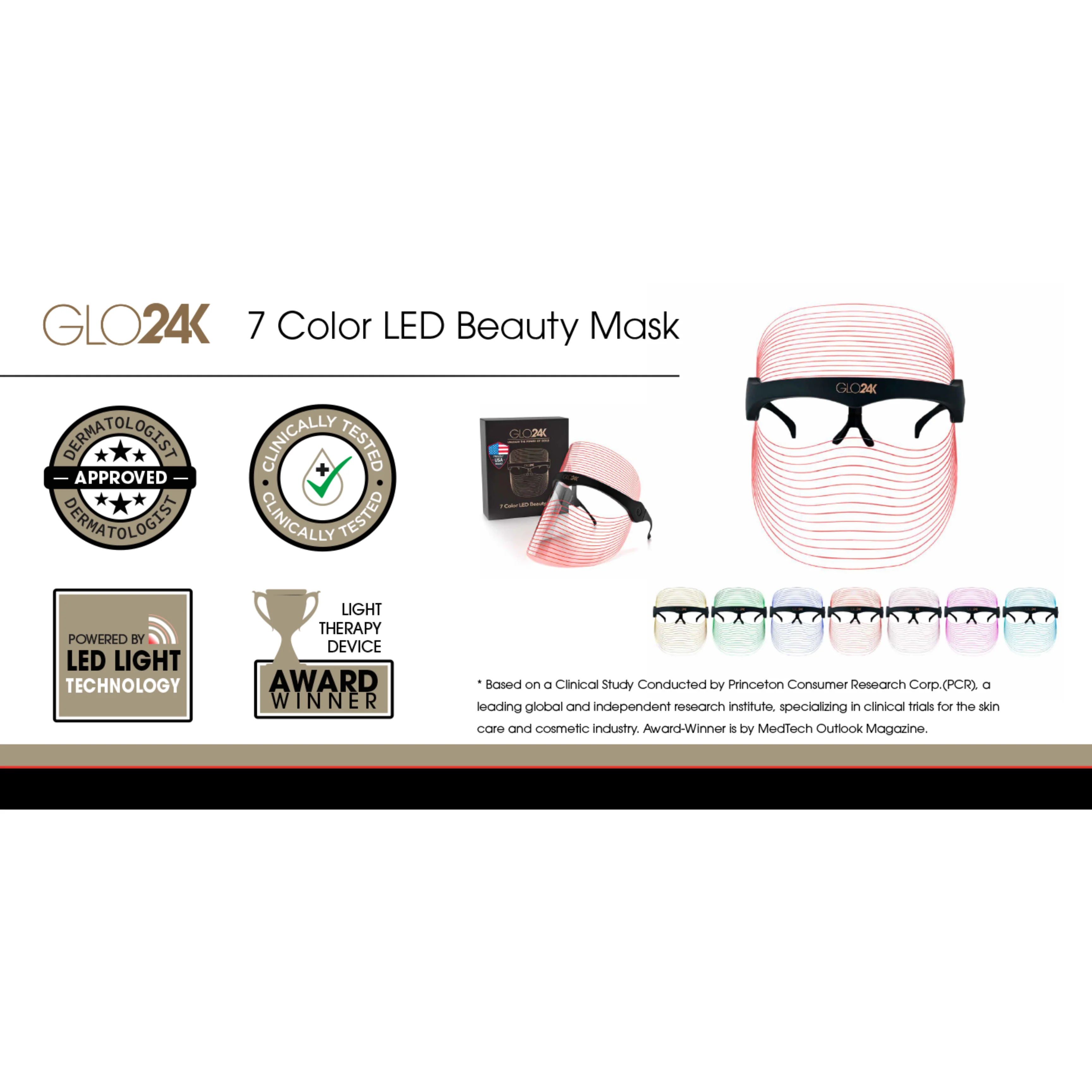 GLO24K 7 Color LED Beauty Mask - Image 2