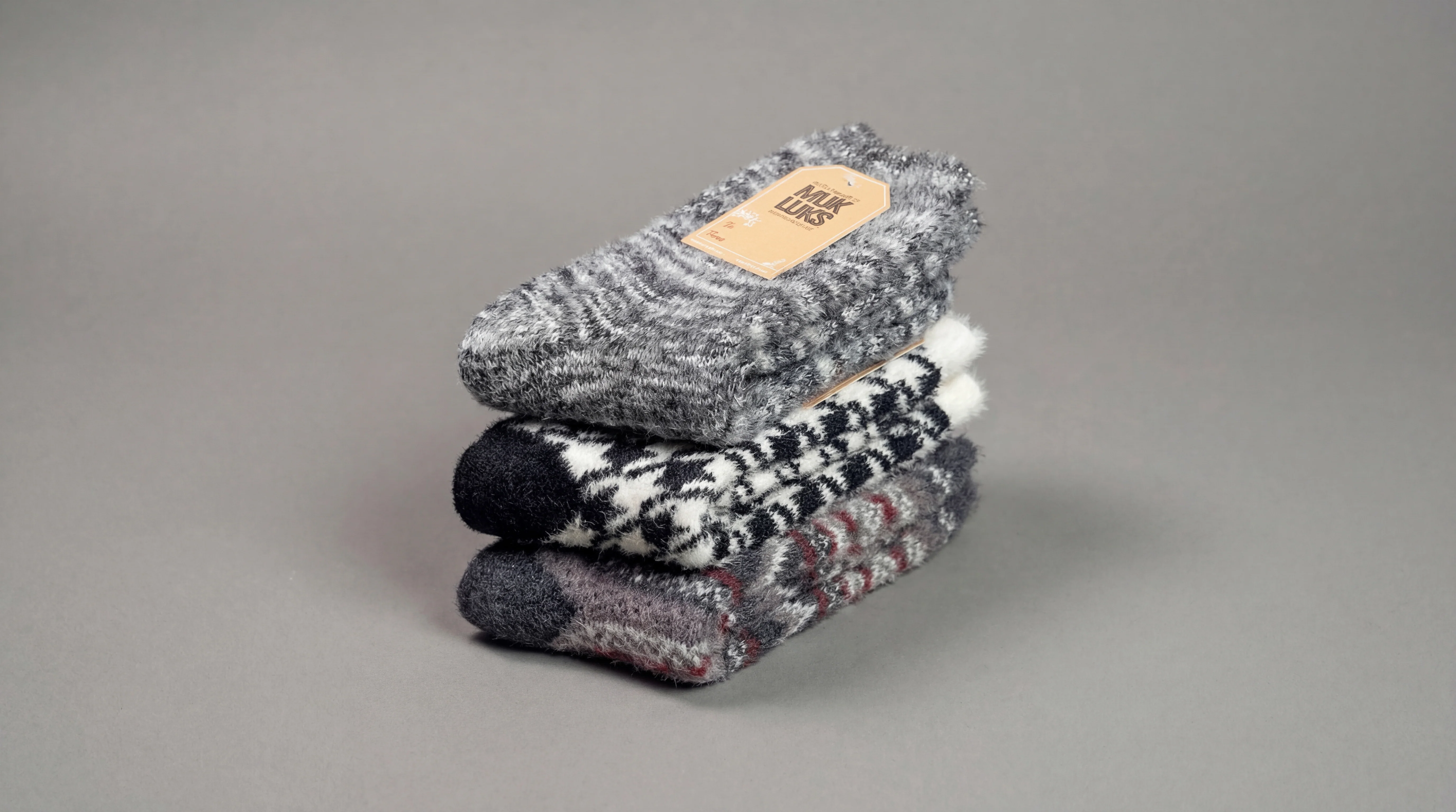 MUK LUKS - Fuzzy Yarn Boot Socks