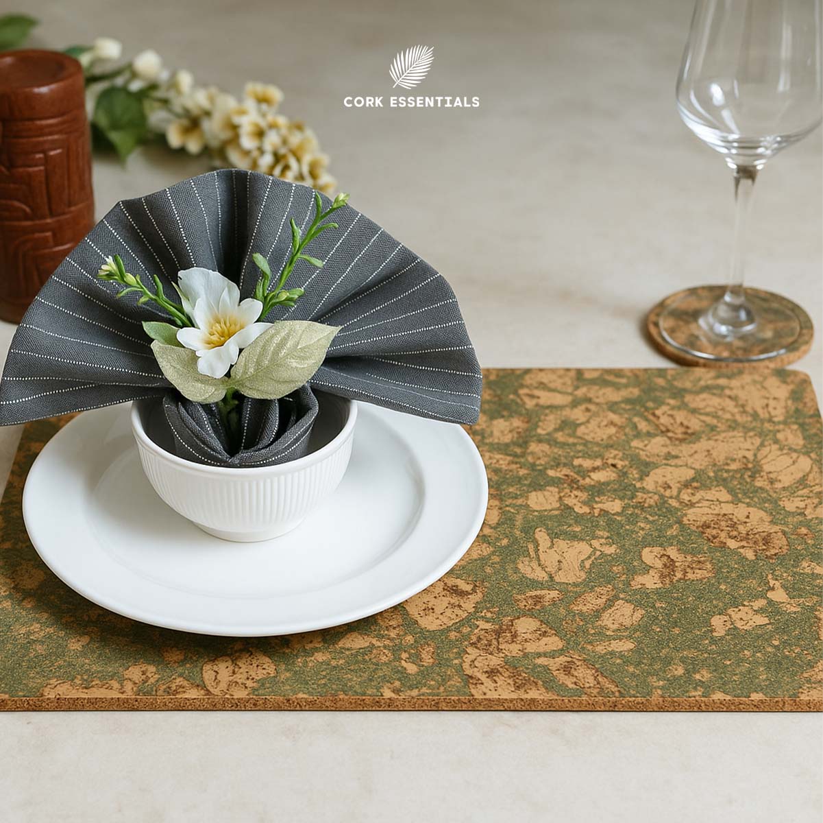 Olive Textured Placemat Set of 4 - Image 6