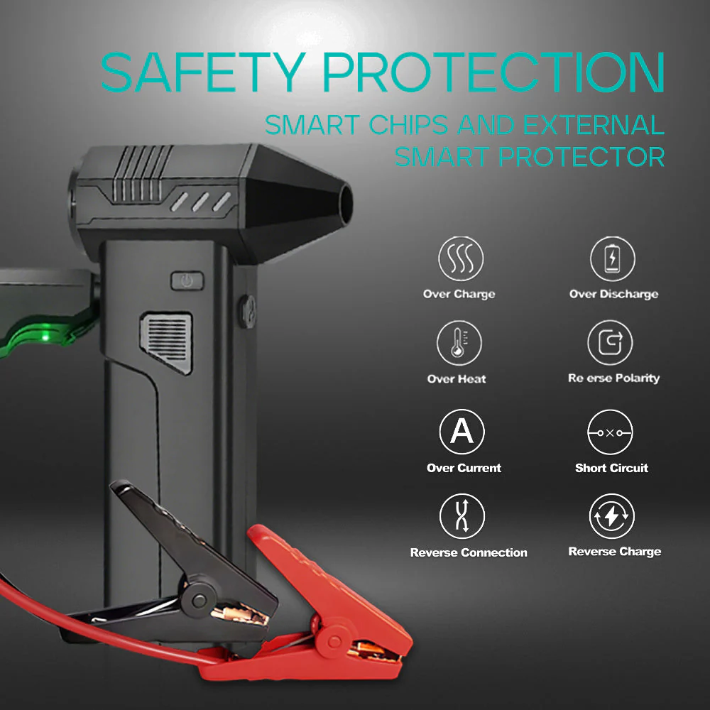 Pursuit 5-in-1 Car Jump Starter, 8000mAh Power Bank, Air Duster Cleaner, Vacuum, and Inflator/Deflator - Image 4