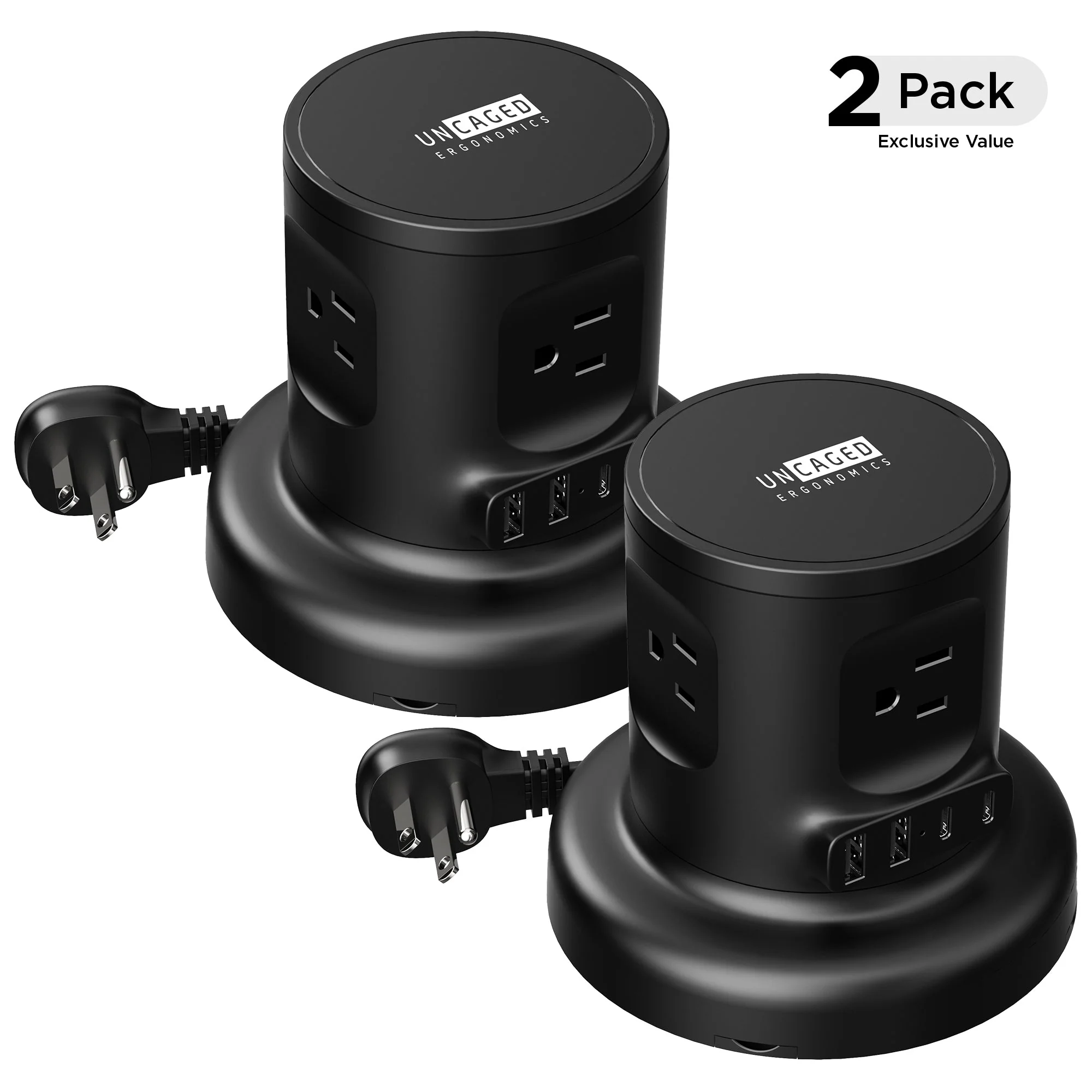 Retractable Power Strip | 2-Pack