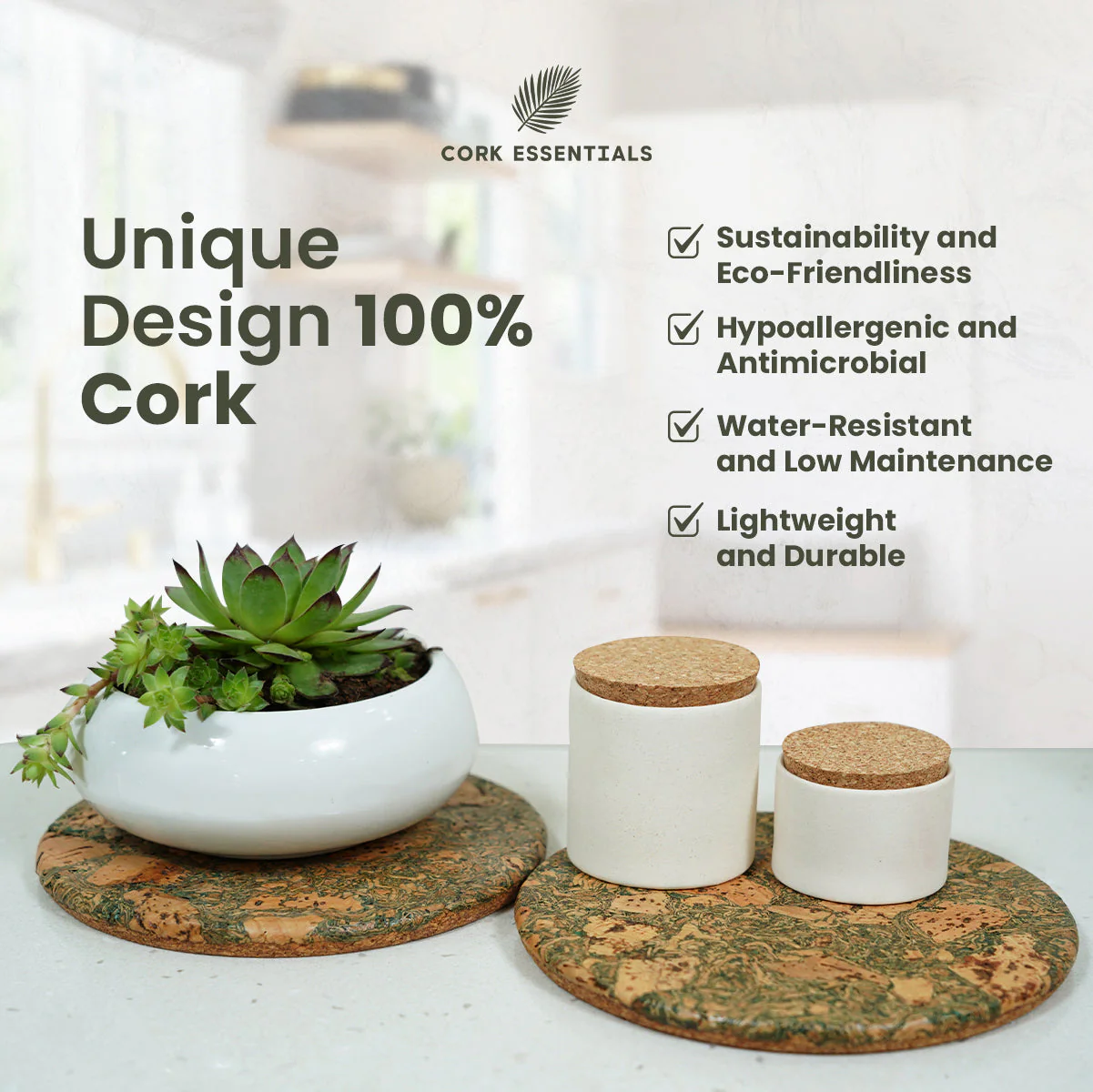 Round Trivets Olive Textured Set of 4 - Image 2
