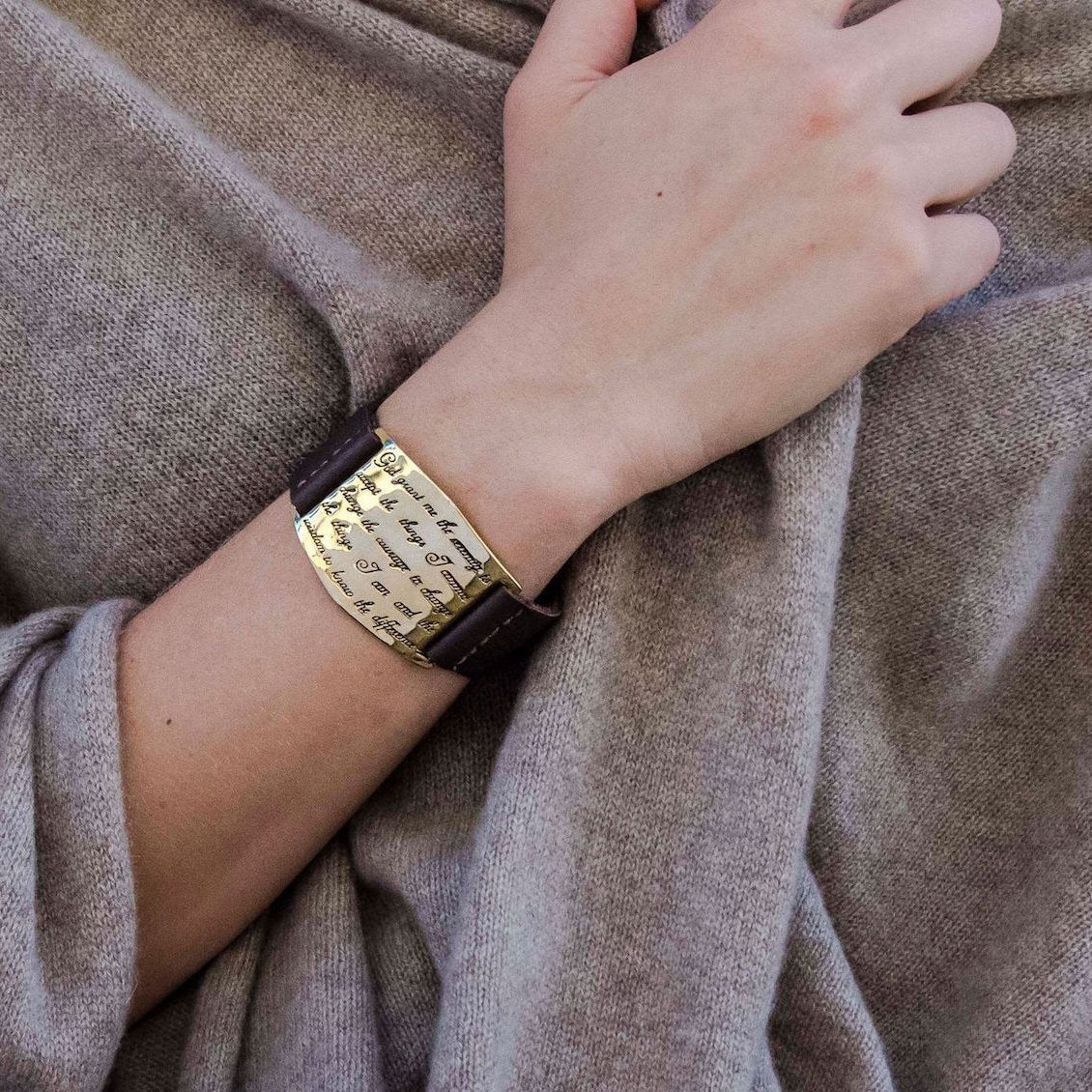 Serenity Prayer Cuff - GOLD/BROWN - Image 2