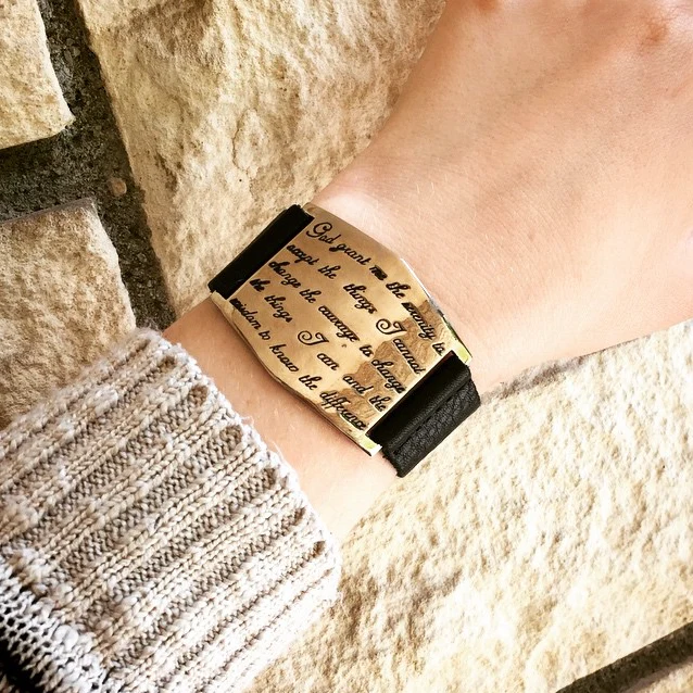 Serenity Prayer Cuff - GOLD/BROWN - Image 4