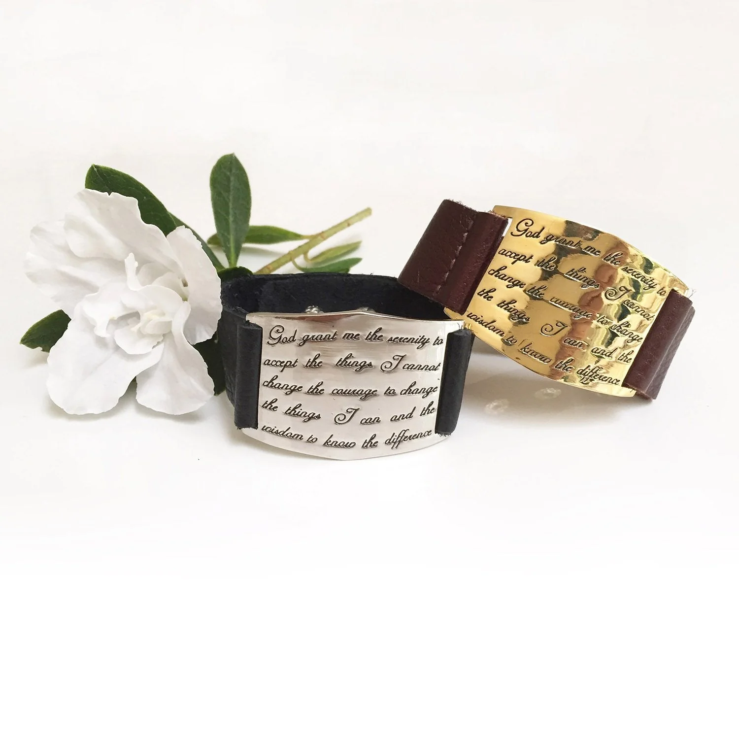 Serenity Prayer Cuff - GOLD/BROWN - Image 5