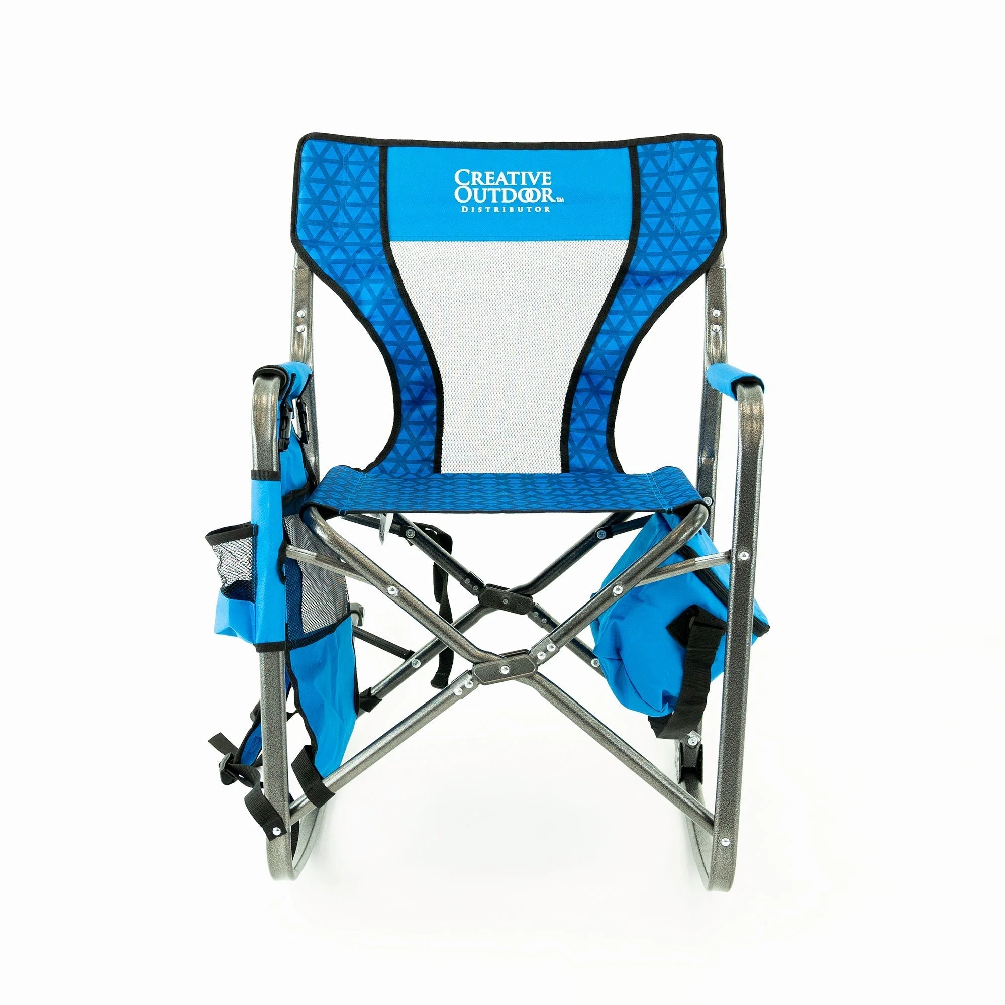 Folding Rocking Chair with Ice Box Cooler - Ocean Diamond - Image 3