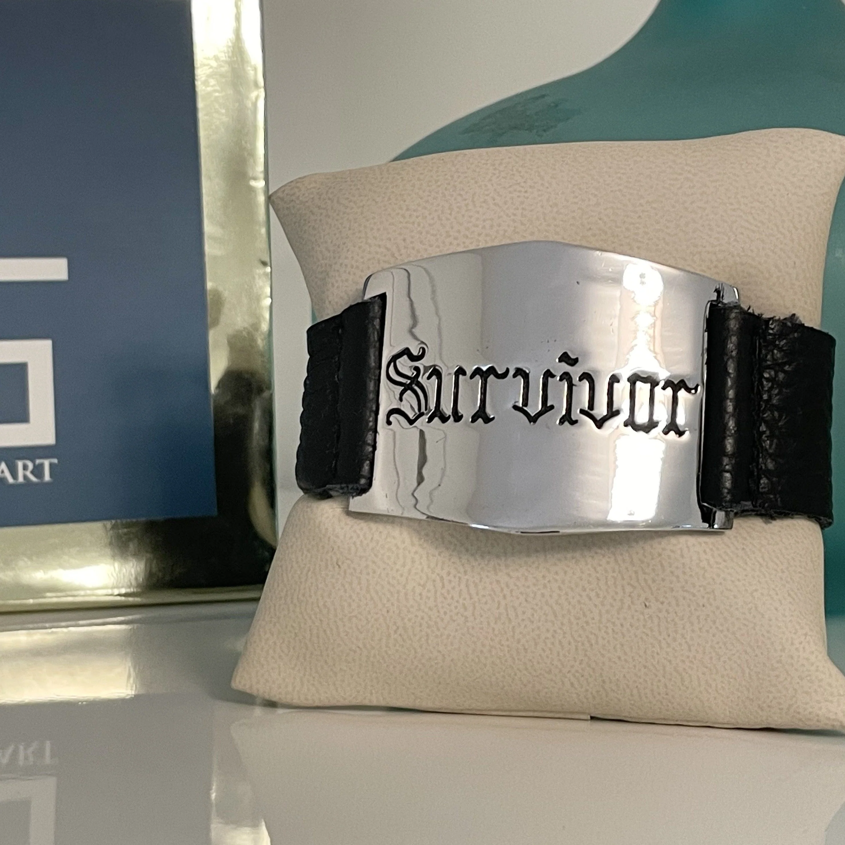 Survivor Cuff - SILVER/BLACK - Image 2