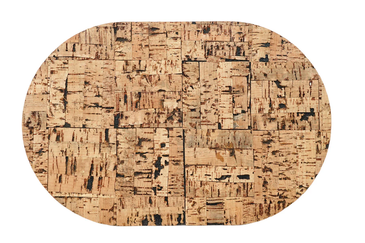 Wood Textured Oval Placemat Set of 4
