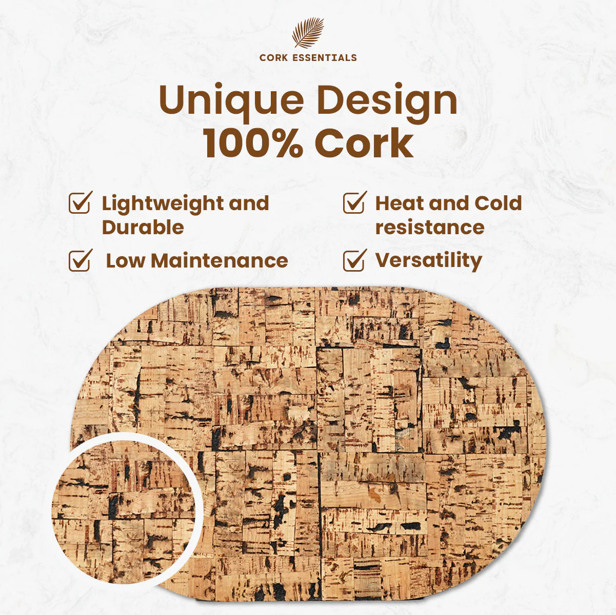 Wood Textured Oval Placemat Set of 4 - Image 2