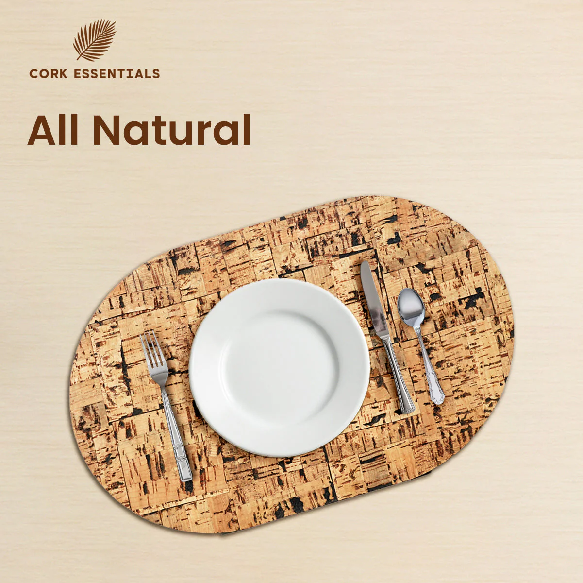 Wood Textured Oval Placemat Set of 4 - Image 3